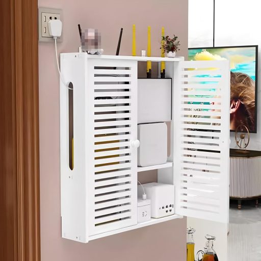 Router rack Fali Tartó Lebegő Polc WiFi Tárolódoboz 42×10×50cm