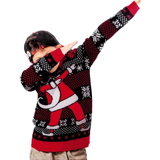 Shirtgeil Gyerek Karácsonyi Pulóver Dab Motívumos Kötött Felső