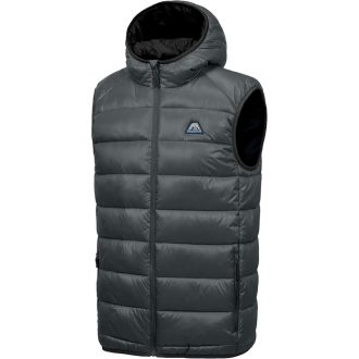   Mapamyumco Pánska ľahká páperová vesta veľkosti L - Vodoodpudivá bunda bez rukávov na turistiku, cestovanie, zimné športy, sivá