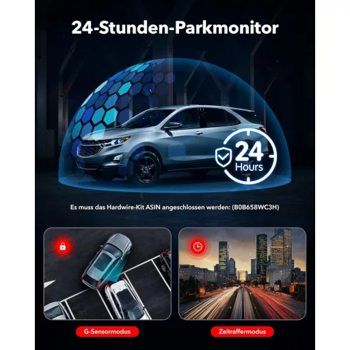 REDTIGER F7NP-4K autós fedélzeti kamera elöl-hátul, 128GB kártya, Wi-Fi6, 4K felbontás