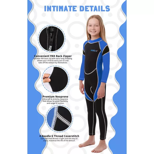 Yikayin 2,5 mm neoprén gyerek wetsuit hátzipper búvárkodáshoz úszáshoz