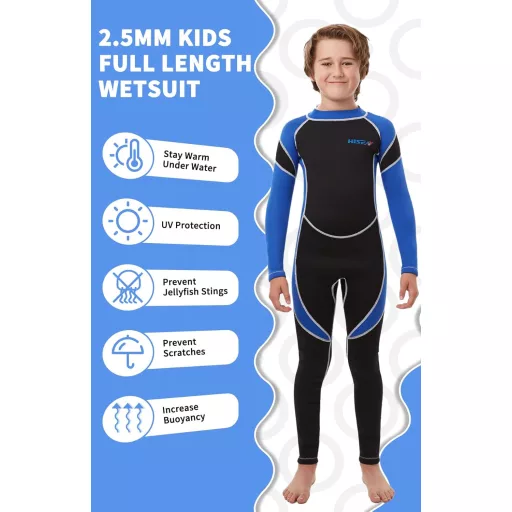 Yikayin 2,5 mm neoprén gyerek wetsuit hátzipper búvárkodáshoz úszáshoz