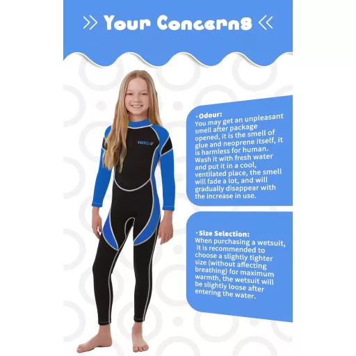 Yikayin 2,5 mm neoprén gyerek wetsuit hátzipper búvárkodáshoz úszáshoz