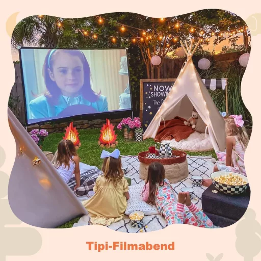 Cort de joacă pentru copii Tiny Land, cu lumini și foc de tabără de jucărie - Tipi lavabil, cu geantă de transport, spațiu de joacă interior pentru băieți și fete
