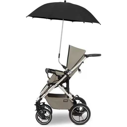 Umbrelă de soare universală pentru cărucior STARRY CITY, 75 cm diametru, cu protecție UV50+, ajustabilă cu clemă, neagră