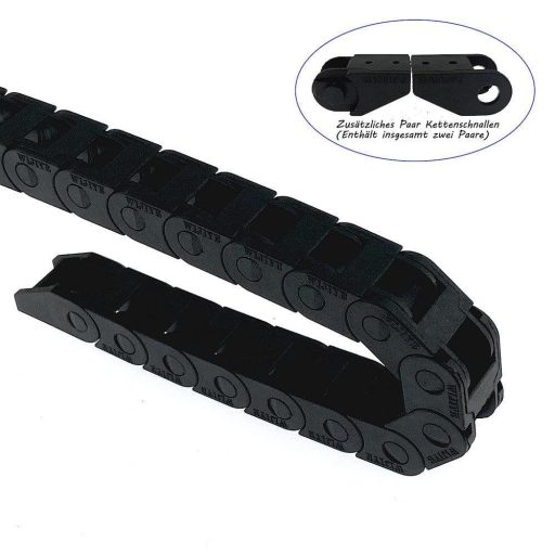 Veekaft Mini vonólánc, megerősített nylon szalagvég csatlakozó, alkalmas 3D nyomtatókhoz és CNC-hez belső méretek 10 x 10 mm, sorozat hossza 1000 mm, (R28, 10 x 10) - Újracsomagolt termék