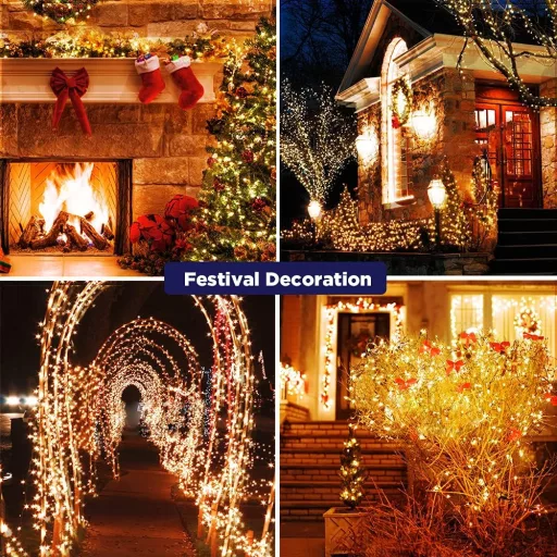 ELKTRY 2000 LED Luminițe Decorative 50m Alb Cald Exterior Interior Impermeabil IP44