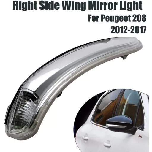 Pravé smerové svetlo do spätného zrkadla Peugeot 208 pre modely 2012-2017 - Vodotesná náhrada zrkadlového svetla