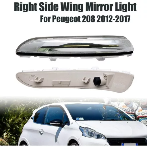 Pravé smerové svetlo do spätného zrkadla Peugeot 208 pre modely 2012-2017 - Vodotesná náhrada zrkadlového svetla