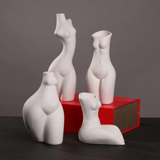 Kelendle Női Test Váza, Test Alakú Váza Fehér