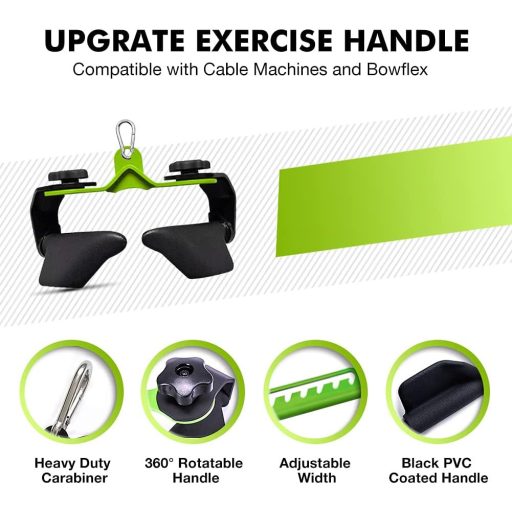Mâner rotativ SevnElk pentru vâsle, pentru antrenament cu cablu - Adaptor pull-down Lat pentru antrenamentul mușchilor spatelui și al tricepsului - Accesoriu fitness din oțel cromat