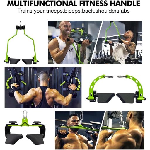 Mâner rotativ SevnElk pentru vâsle, pentru antrenament cu cablu - Adaptor pull-down Lat pentru antrenamentul mușchilor spatelui și al tricepsului - Accesoriu fitness din oțel cromat