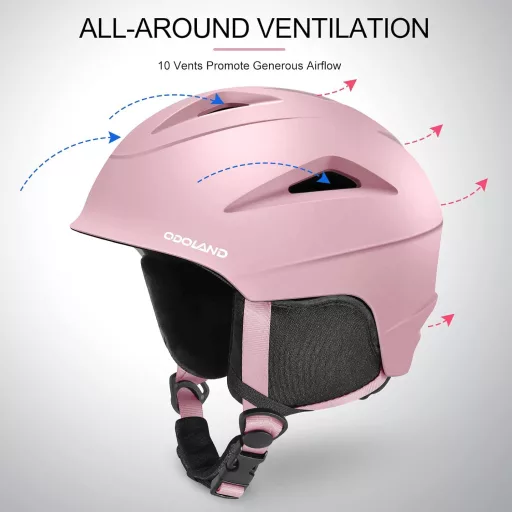 Cască de schi Odoland cu vizieră, mărime ajustabilă, cu protecție pentru urechi, pentru bărbați și femei, S (54-56 CM)