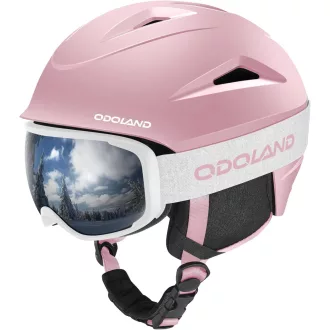   Cască de schi Odoland cu vizieră, mărime ajustabilă, cu protecție pentru urechi, pentru bărbați și femei, S (54-56 CM)
