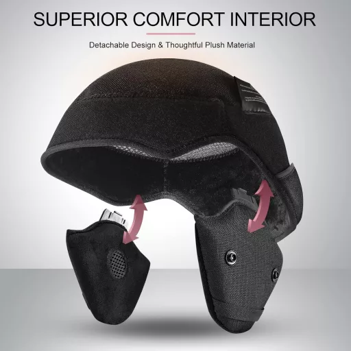 Cască de schi Odoland cu vizieră, mărime ajustabilă, cu protecție pentru urechi, pentru bărbați și femei, S (54-56 CM)