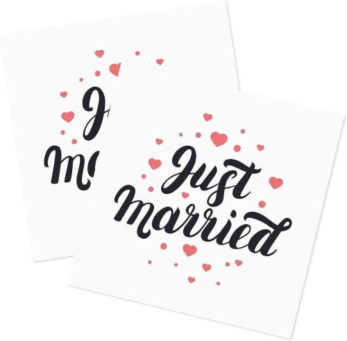 Set șervețele nuntă "Just Married", 40 bucăți
