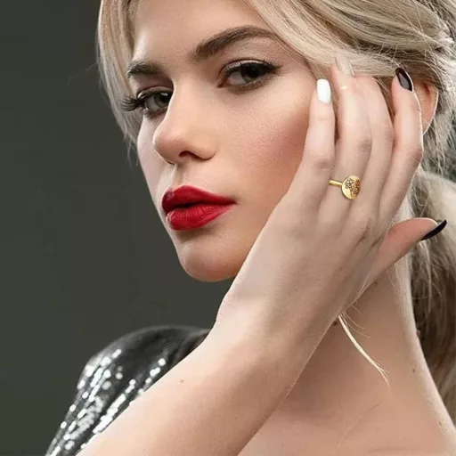 PLAINSHE Női 18K Aranybevonatú Gyűrűk, Gravírozott Pecsétgyűrű, Minimalista Állítható Statement Gyűrű