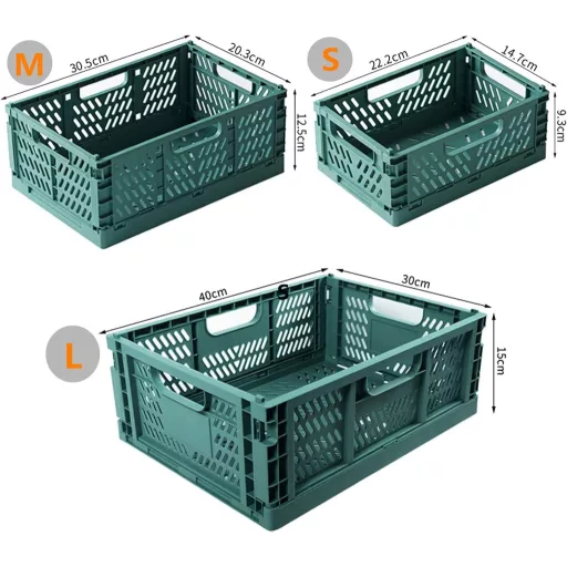 Set 2 Cutii de Depozitare Pliabile Spesh, Coș Pliabil din Plastic, Cutii de Depozitare Rezistente pentru Bucătărie Dormitor, Roz Gri 30x20x12