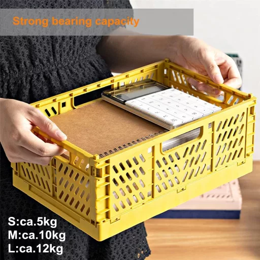 Set 2 Cutii de Depozitare Pliabile Spesh, Coș Pliabil din Plastic, Cutii de Depozitare Rezistente pentru Bucătărie Dormitor, Roz Gri 30x20x12