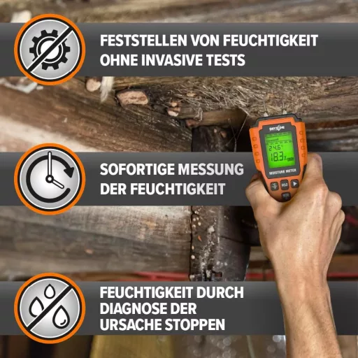 Merač vlhkosti Dryzone – na meranie stien, dreva, kameňa a stavebných materiálov