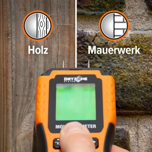 Merač vlhkosti Dryzone – na meranie stien, dreva, kameňa a stavebných materiálov