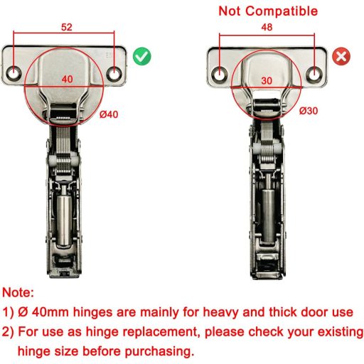 LOOTICH 95 fokos hidraulikus ajtópánt 40mm csillapítással, nehéz ajtóhoz, bútor