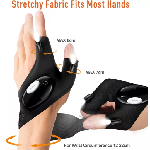 BIIB LED-es halászati kesztyű férfiaknak, ajándék ötlet férjnek, camping felszerelés