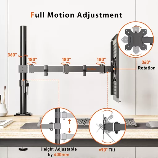 REDBAT Dupla Monitor és Laptop Állvány 13-32 colos Monitorokhoz, 8kg Terhelhetőség