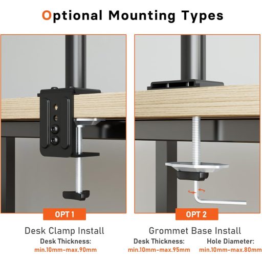 REDBAT Dupla Monitor és Laptop Állvány 13-32 colos Monitorokhoz, 8kg Terhelhetőség