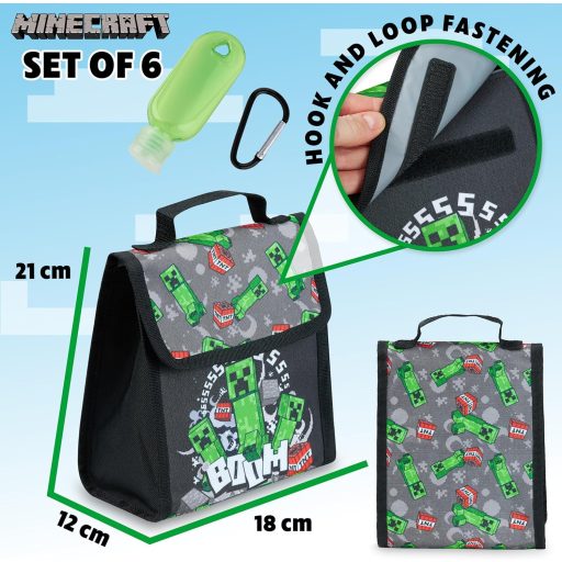 Minecraft Iskolatáska Fiúknak Hátizsák Kiegészítőkkel Vissza az Iskolába