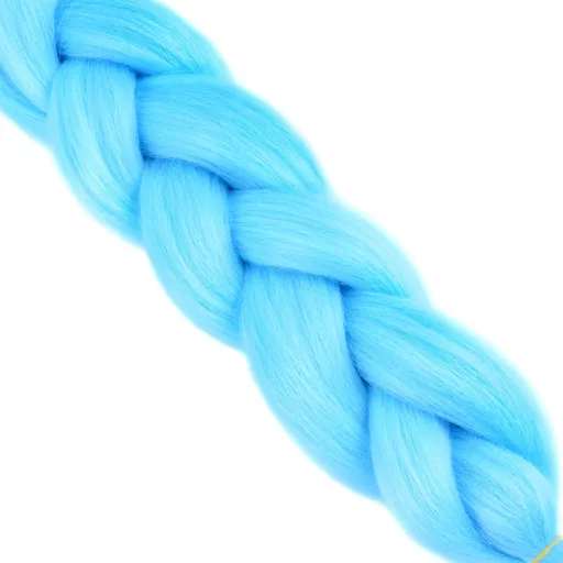 Extensii de păr împletit Cybelleza Jumbo - 3 Pachet Ombre Sintetic Kanekalon pentru împletituri Afro Box - Împletituri rezistente la căldură, albastru azuriu