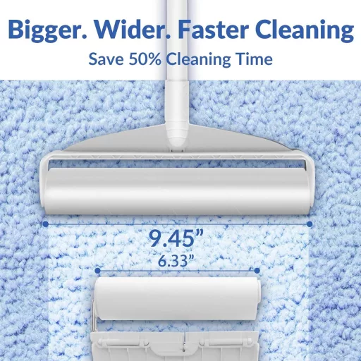 Rola Extra Mare DELOMO pentru Îndepărtarea Părului de Animale de pe Covoare cu 360 de Foi, cu Mâner Lung