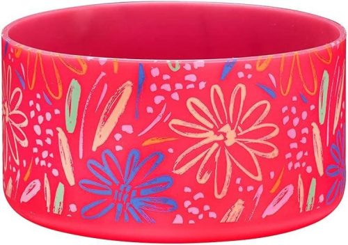 WK IEASON Husă de protecție din silicon pentru sticlă, cu model floral roz