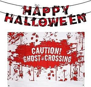 Halloweenová Súprava Obrovskej Vlajky a Dlhej Girlandy - Strašidelná Párty Dekorácia