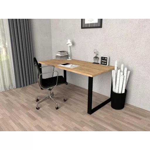 Blat de masă POKAR 160x80 cm - Blat masă de scris și de dining din lemn masiv, culoare Stejar Golden Craft, din PAL ușor.