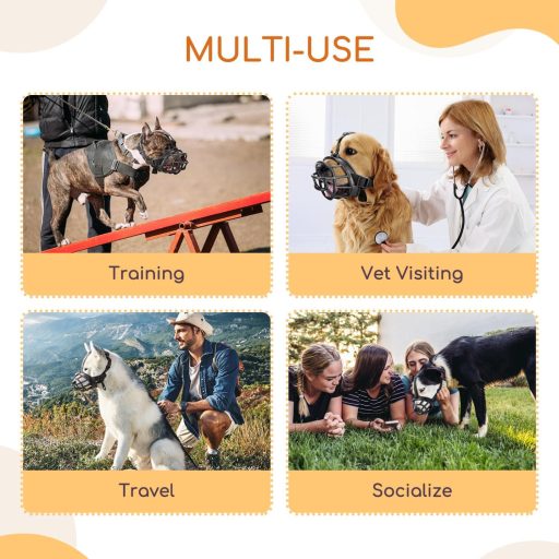 Nobleza botniță silicon câine S/M/L negru - anti-mușcătură și lătrat