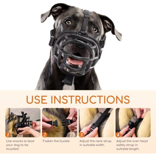 Nobleza silikonska brnjica za pse S/M/L crna - protiv grizenja i lajanja