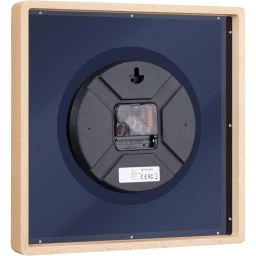 Navaris Fa Falióra Négyzet Alakú 30x30 cm Arany Számlappal Világosbarna