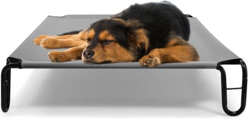 BestVida Emelt Kutyafekhely - 89x71x20 cm, Vízálló, Szürke, Kis Testű Kutyáknak, 59 kg Teherbírással, Acél Vázzal