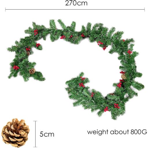 Božićna girlanda Boseago 270 cm s LED lampicama, za stepenice, vrata, kamin