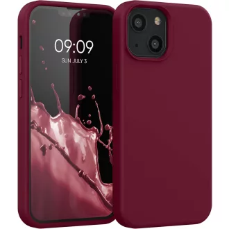   kwmobile iPhone 13 mini szilikon tok vezeték nélküli töltéshez, rebarbara piros - iPhone 13 Mini, Rhubarb Red