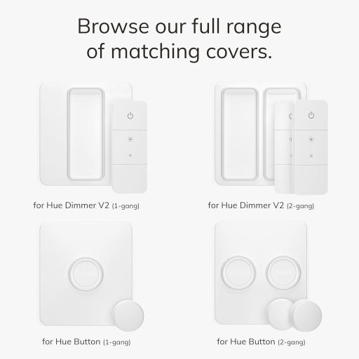 Capac comutator IYOKI Pro Switch Cover pentru Philips Smart Button, adaptor compatibil Hue, 1 viteză, plastic mat, pachet de 2 bucăți
