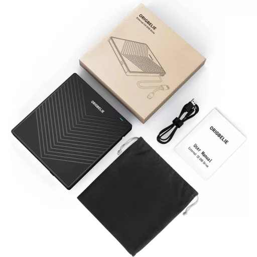 Unitate DVD externă ORIGBELIE USB 3.0, 4 porturi USB, cititor de carduri SD pentru laptop, Mac, PC