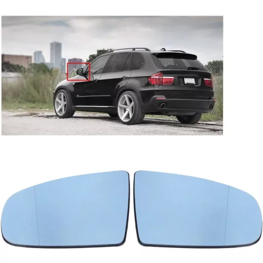 Sticlă oglindă stângă EBTOOLS BMW X5 E70 2008-2013 Albastră Oglindă Retrovizoare Externă Piesă de Schimb