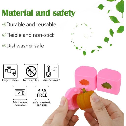 3D Mini Tök és Juharlevél Szilikon Forma Készlet Halloween Sütemény Díszítéshez