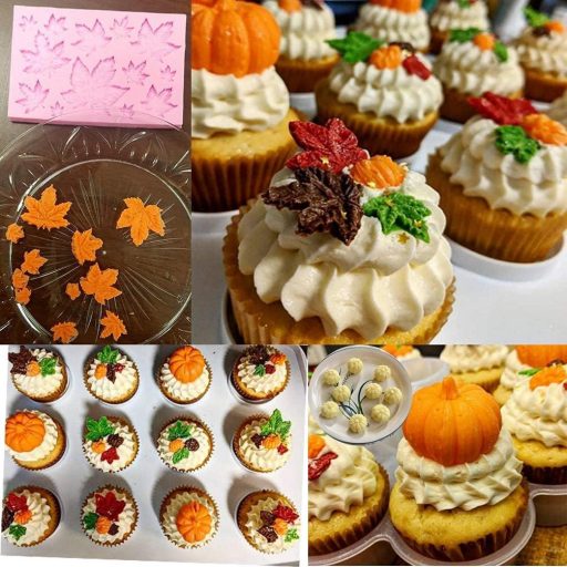 3D Mini Tök és Juharlevél Szilikon Forma Készlet Halloween Sütemény Díszítéshez