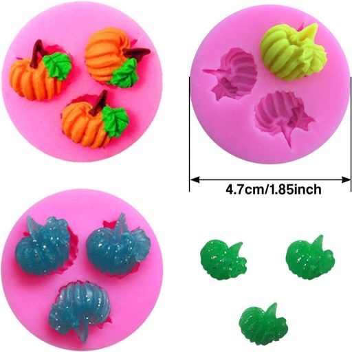3D Mini Tök és Juharlevél Szilikon Forma Készlet Halloween Sütemény Díszítéshez