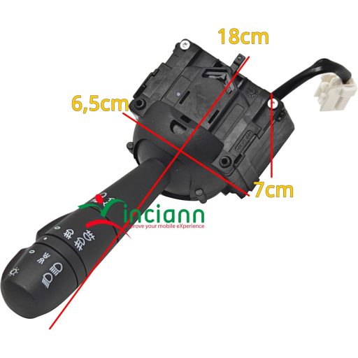 Páčka nastavenia svetlometov Vinciann kompatibilná s ovládaním svetiel Logan Clio