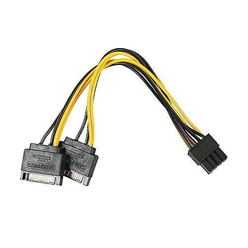 LeHang Cablu prelungitor/splitter alimentare placă video SATA 15 pini la PCI-E, 4 buc, 15 cm