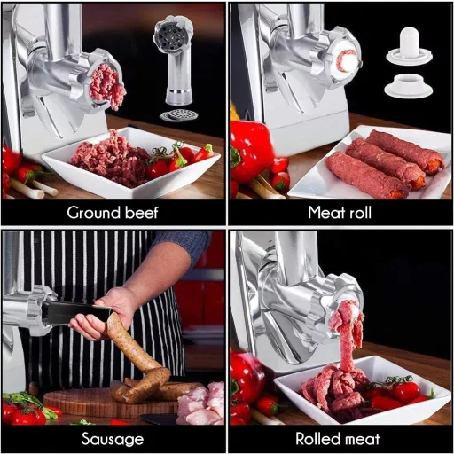 Edihome Elektromos Húsdaráló Kolbásztöltővel 3 Vágólappal